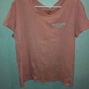 Salt Life Women's Peach Short Sleeve T-shirt Size XL Excellent Used Condition
